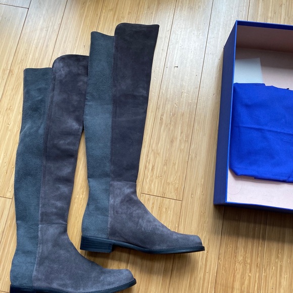 Stuart weitzman suede grey boots - Picture 1 of 5